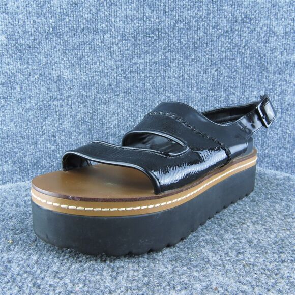 Zara Women Strappy Sandal Shoes Black Synthetic Size 36 Medium - Picture 1 of 10